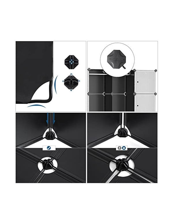 Dulap haine Model Palacios, Argintiu/Negru, 143x36x178 cm - 3 | YEO