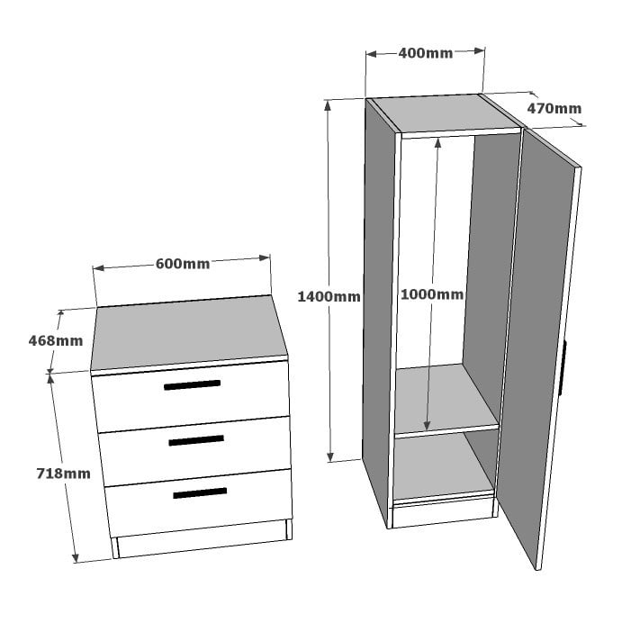 Dulap multifunctional Model Ulises, Alb, 40x140x47 cm