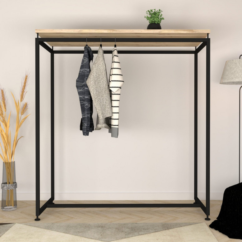 Dulap multifunctional Model Yeni, Negru, 160x40x170 cm