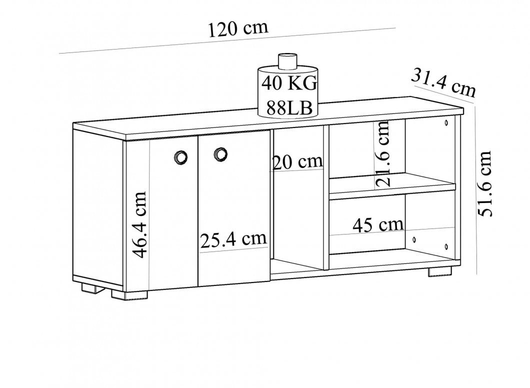 Dulap Pantofi Model Vicente, Alb/Antracit