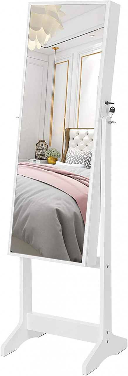 Dulap pentru bijuterii cu oglinda Model Andersen, Alb, 41x36.5x151 cm - 1 | YEO