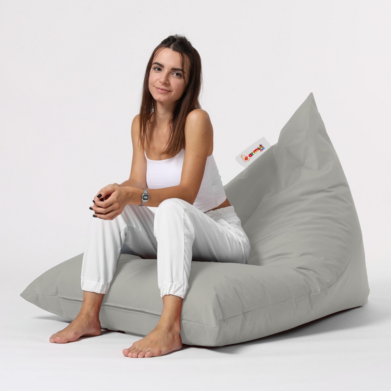 Fotoliu de Grădină tip Bean Bag Model Pyramid, Gri fume - 2 | YEO