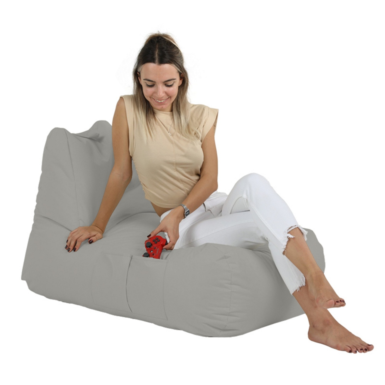 Fotoliu de Grădină tip Bean Bag Model Trendy Comfort, Gri fume - 2 | YEO