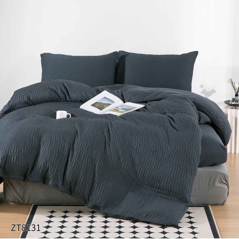 Lenjerie cu elastic 180x200cm, Creponata, Chrissie V5 Dark Grey (Finet)