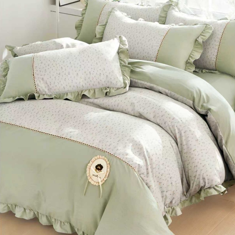 Lenjerie Finet cu Broderie si Volanase, 4 Piese Melor Salvia