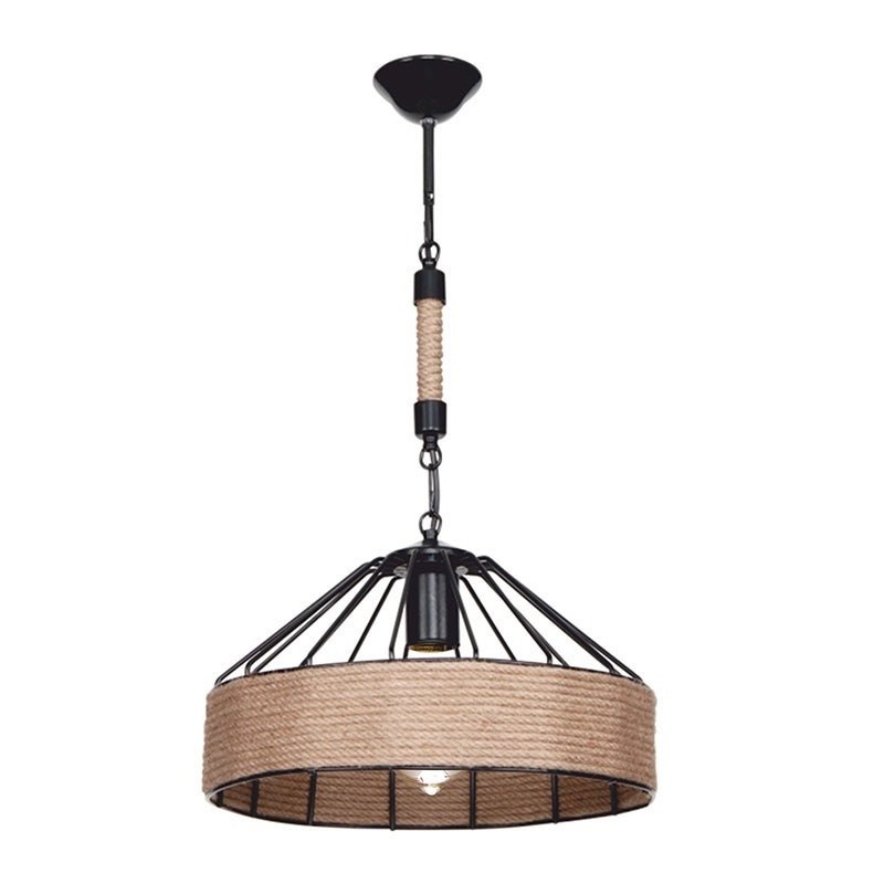 Lustra cu o singura lumina PWL-0975, E27 negru - natural, 33x61 cm