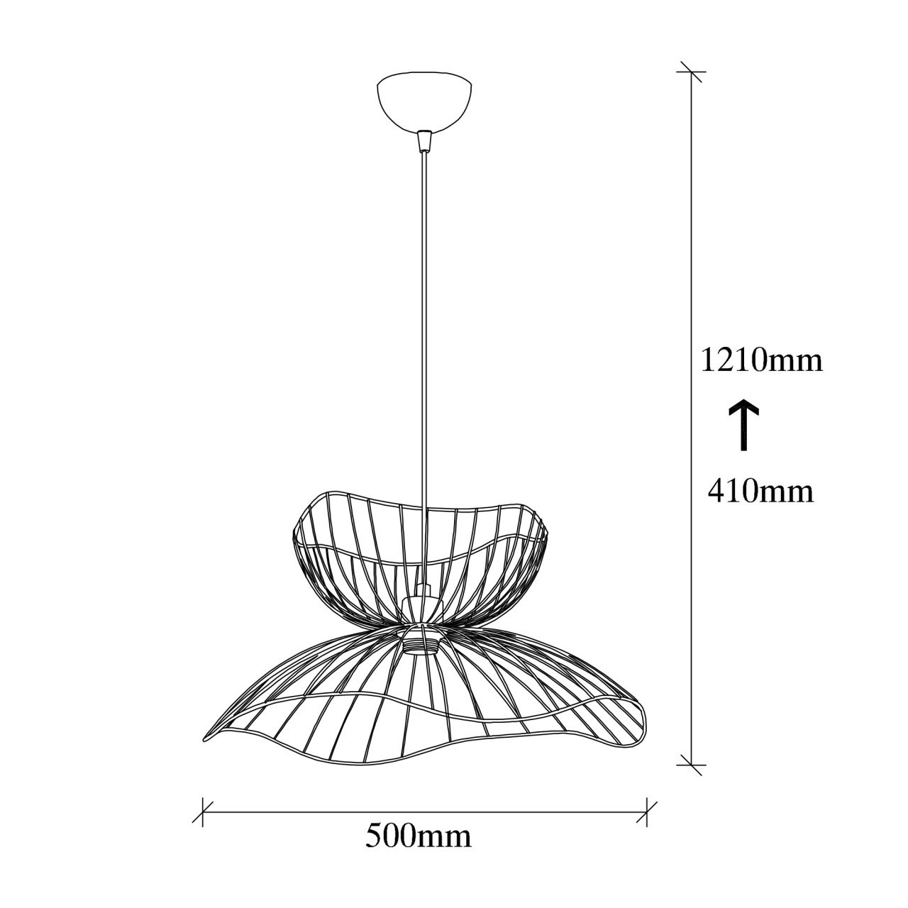 Lustra Farac Caramiziu 50x50x121 cm - 2 | YEO