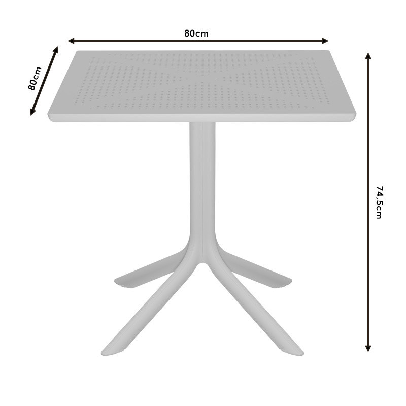 Masa exterior Groovy plastic antracit 80x80x74.5cm