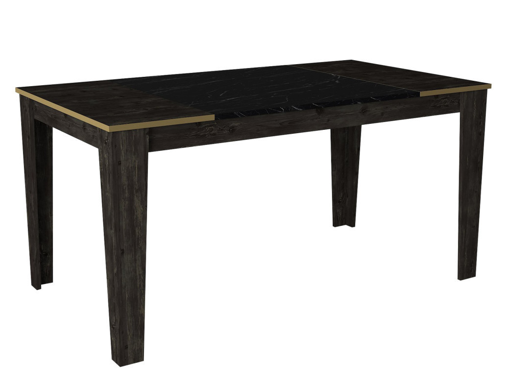 Masa Model Melina, 145x85x76.2 cm, Negru/Negru marmorat - 3 | YEO