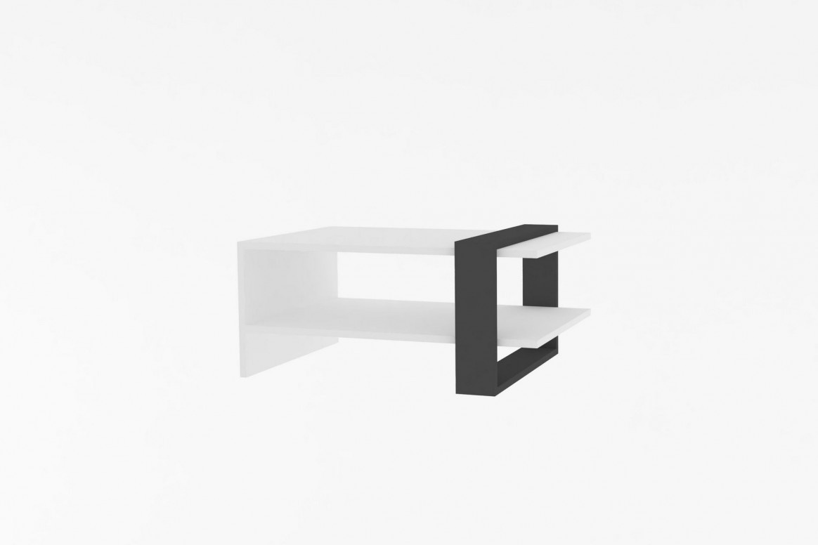 Masuta de Cafea Model Angelo, 80x55x35 cm, Alb/Antracit - 3 | YEO
