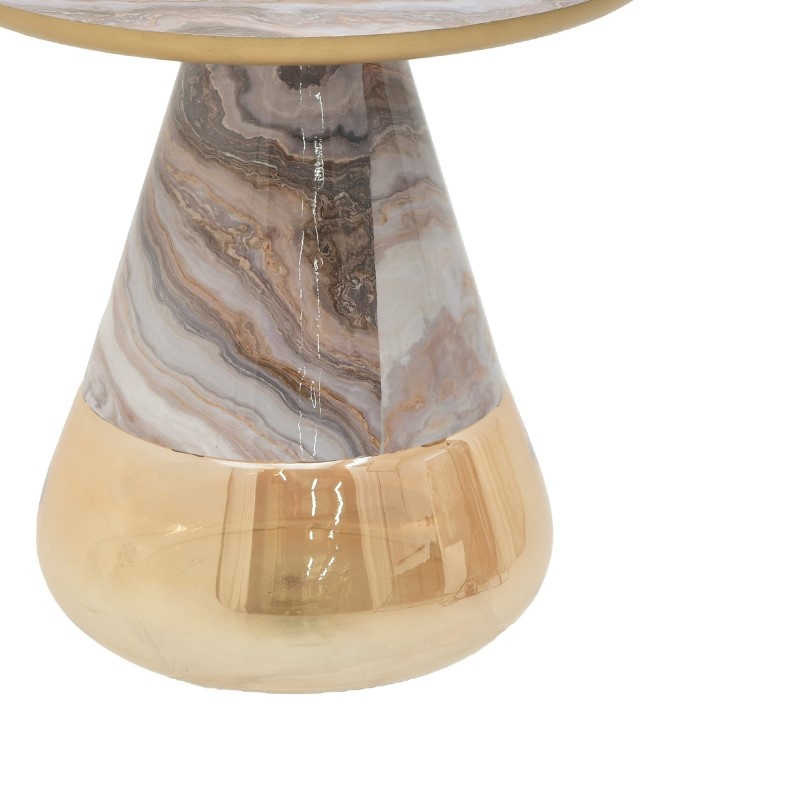 Masuta de Cafea Model Boundar, Gri/Auriu, D50x49 cm - 2 | YEO