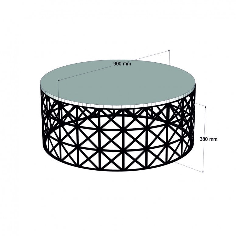 Masuta de Cafea Model Carson, 90x90x38 cm, Alb/Negru - 4 | YEO