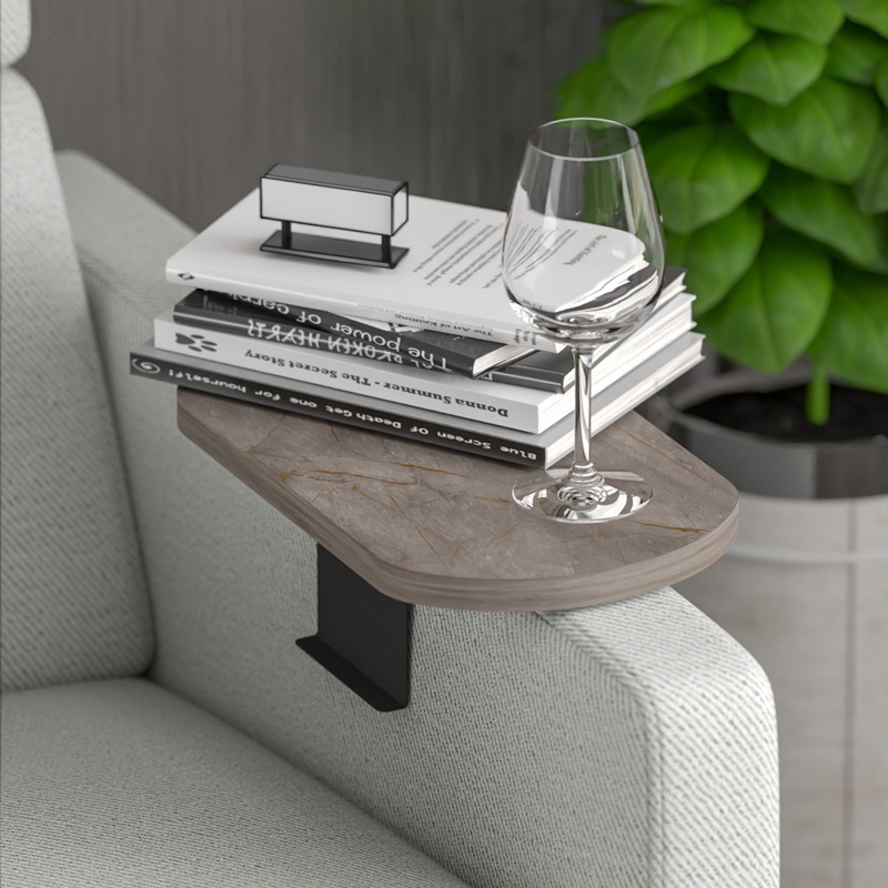 Masuta de Cafea Model Linea, Marmorat/Negru , 20x35x10 cm - 1 | YEO