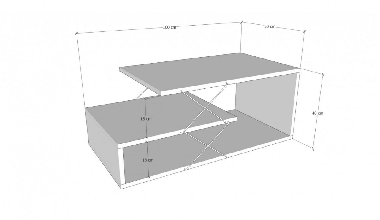 Masuta de Cafea Model McKay, 100x50x40 cm, Antracit