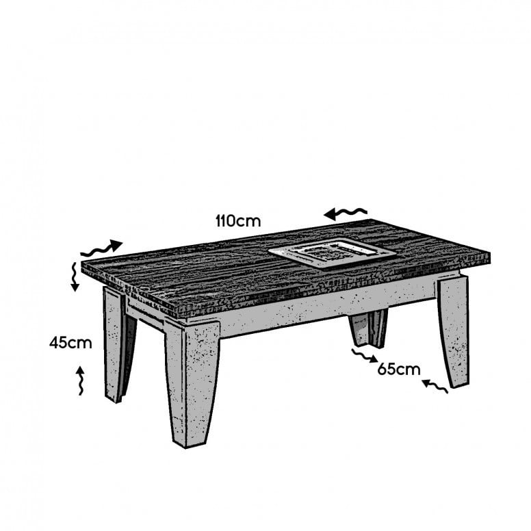 Masuta de Cafea Model Peters, 110x65x45 cm, Crem/Nuc