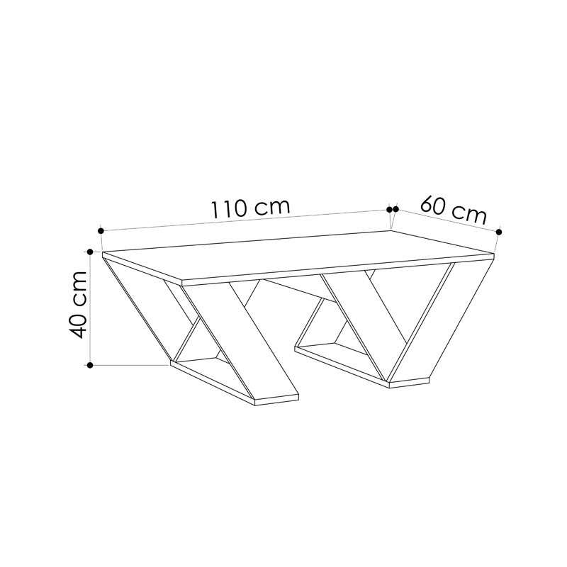 Masuta de Cafea Model Pipra, Stejar, 110x60x40 cm - 2 | YEO