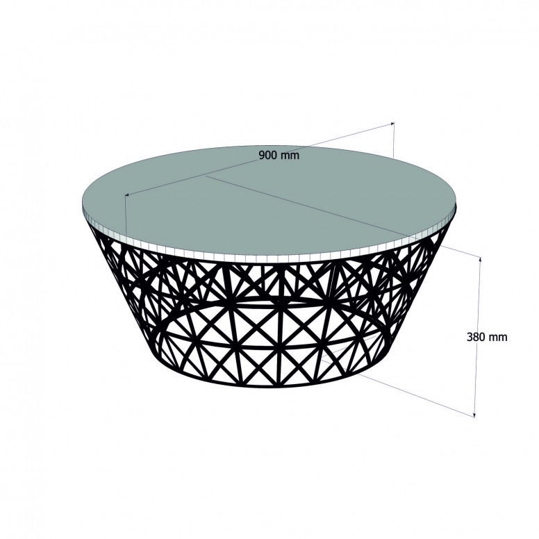 Masuta de Cafea Model Roach, 90x90x38 cm, Nuc/Negru - 4 | YEO