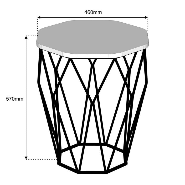 Masuta de Cafea Model Rylan, 46x46x57 cm, Nuc