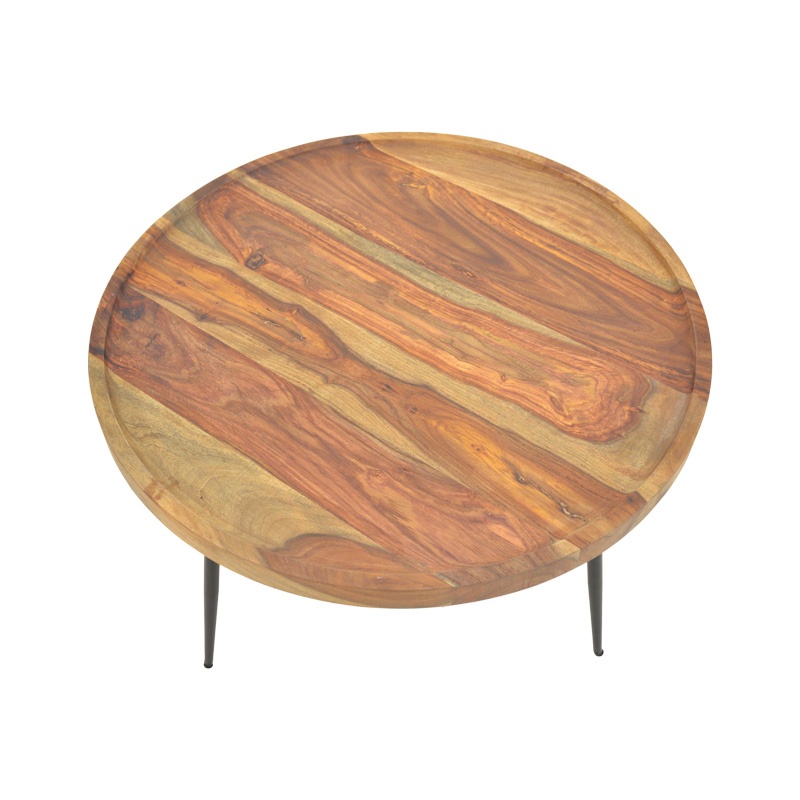 Masuta de Cafea Model Tavolo, Nuc, Φ75x39 cm - 3 | YEO