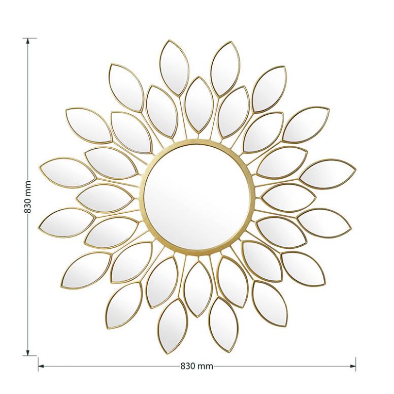 Oglinda de perete Flower 20780 Auriu 83x2.5x83cm - 3 | YEO