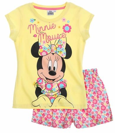 Pijama galbena cu maneca scurta Minnie Mouse