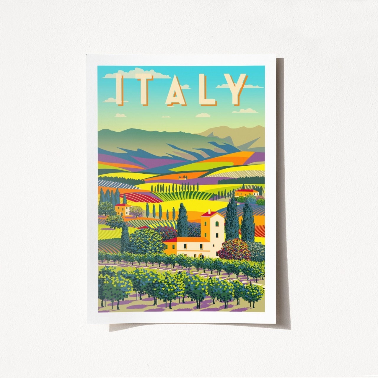 Poster A4 Italy Multicolor 21x29.7 cm