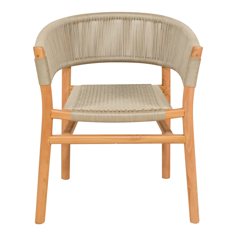 Scaun cu Brate Model Kajone, Crem/Natur, 62x55x75 cm - 3 | YEO