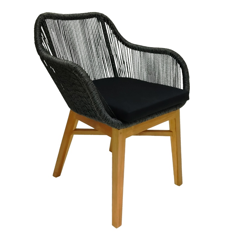Scaun cu Brate Model Kalie, Natur/Negru, 60x61x80 cm