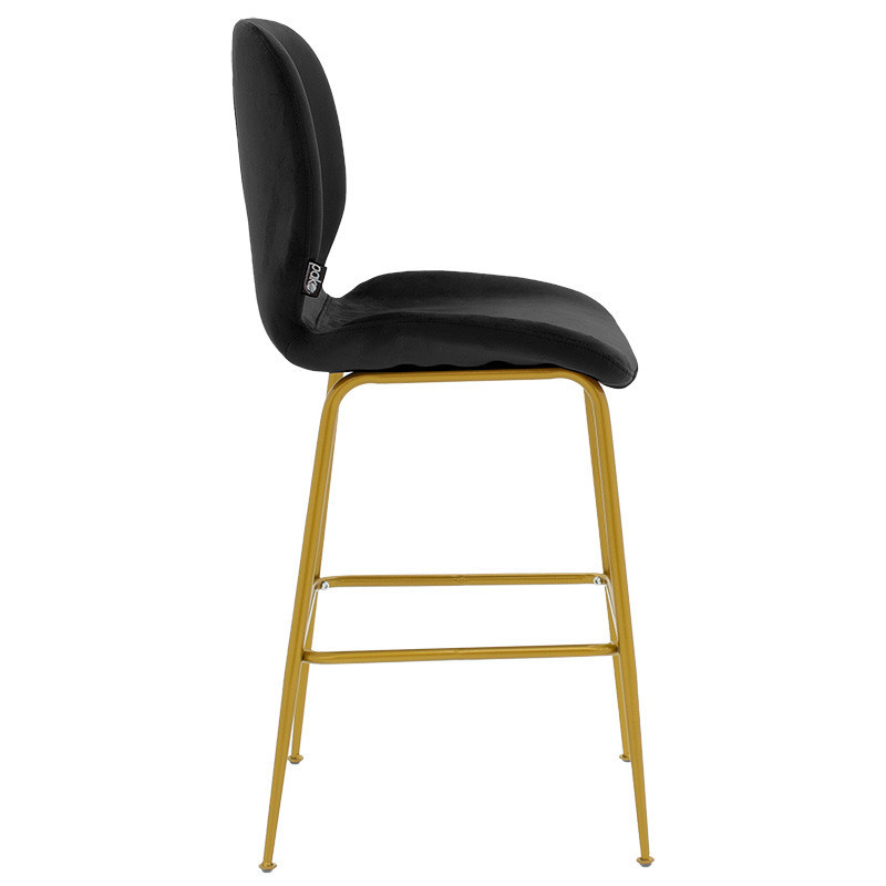Scaun de bar Model Impel, Auriu/Negru, 46x51x103 cm - 2 | YEO