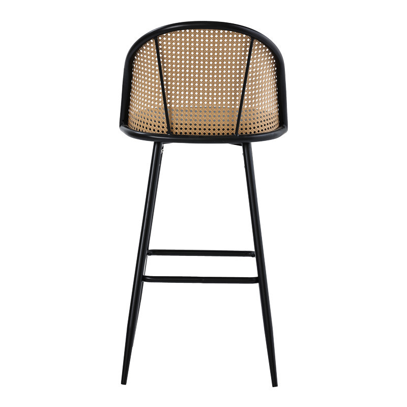 Scaun de bar Model Kace, Natur/Negru, 43x55x102 cm - 4 | YEO