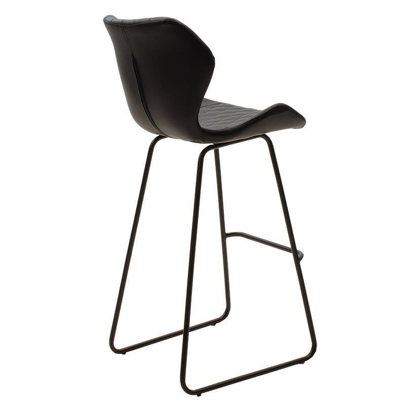 Scaun de bar Model Theo, Negru, 48x51x103 cm - 1 | YEO