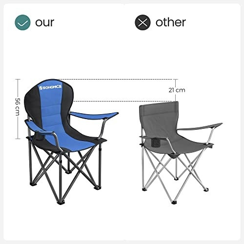 Scaun de camping, Songmics, Albastru-Gri, 92x57x104 cm - 3 | YEO