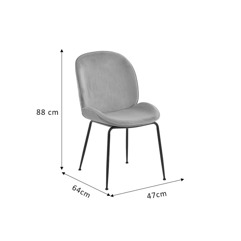 Scaun Model Adelaide, Gri/Negru, 47x64x88 cm