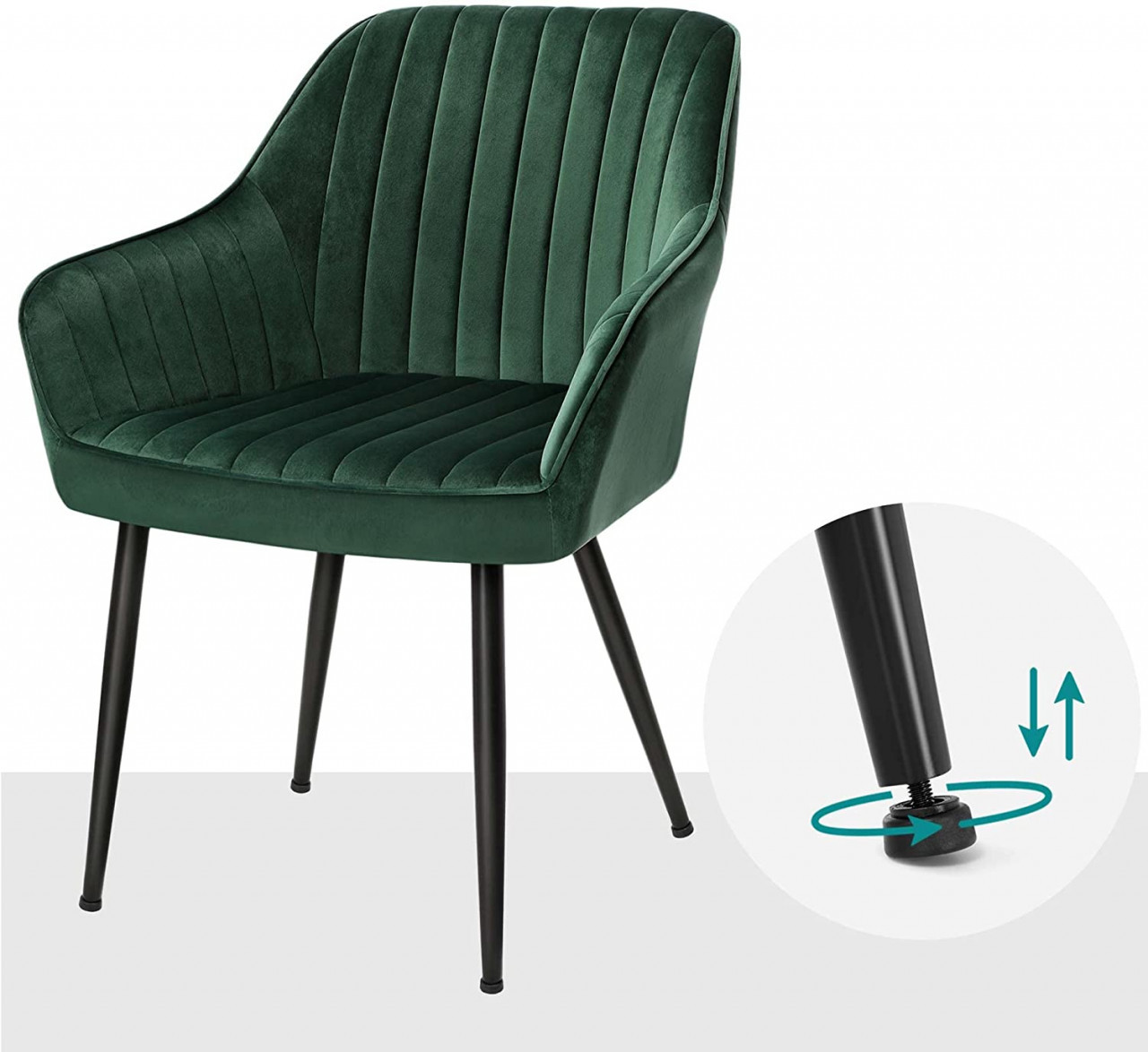 Scaun Model Dixon, Verde, 62.65x60x85 cm - 4 | YEO