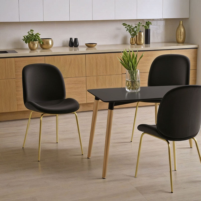 Scaun Model Maley, Gri inchis/Auriu, 47x60x90 cm - 1 | YEO