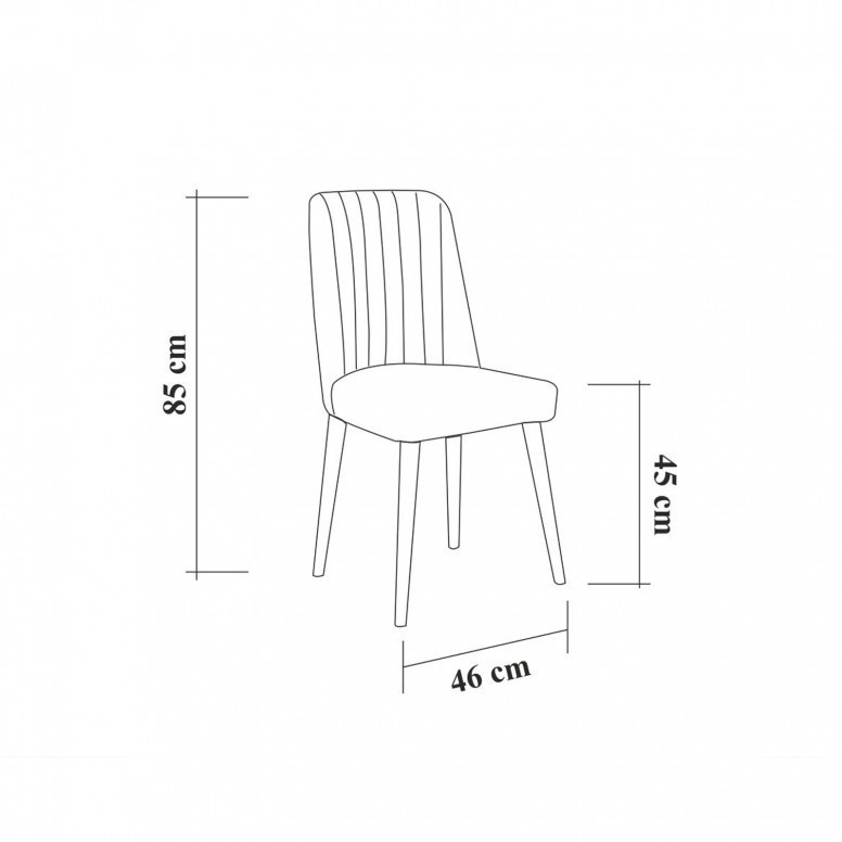 Scaun Model Vina, Albastru cenusiu/Alb, 46x46x85 cm - 2 | YEO