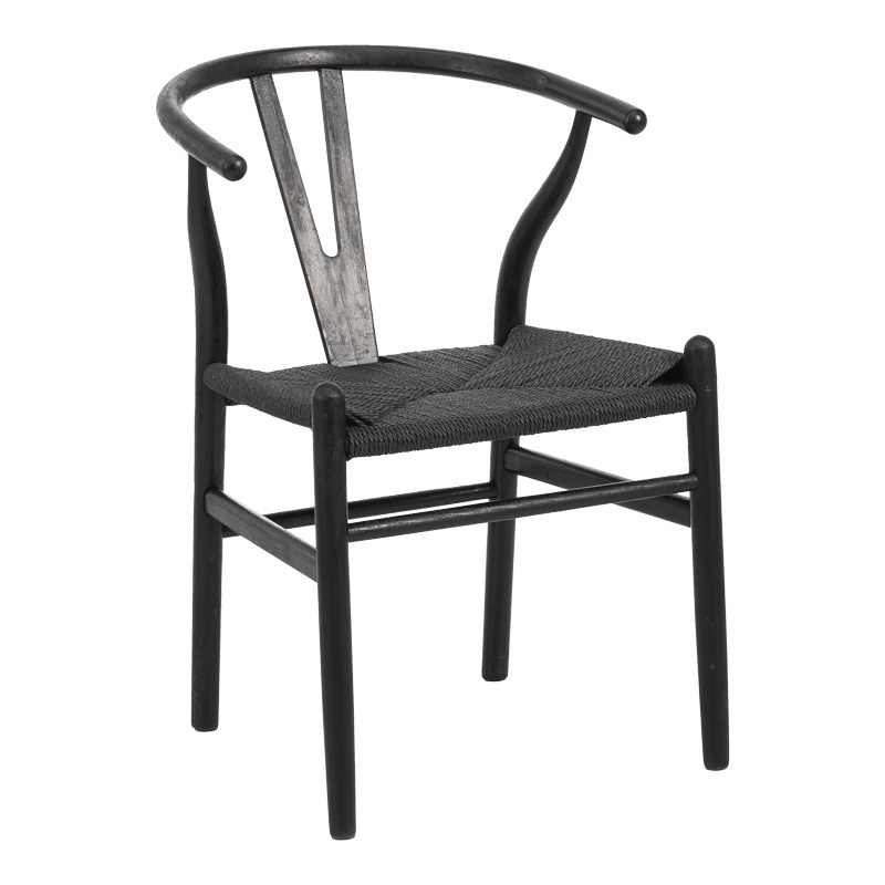 Scaun Model Wishbone, Negru, 60x51x80 cm