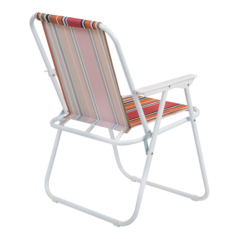 Scaun Plaja/Camping Jette, Pliabil, Metal/Textil, Roz/Alb, 53x56x73 cm - 2