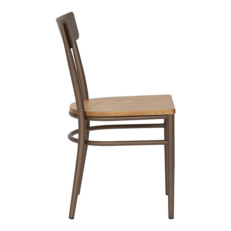 Scaun Zerca, maro/natural, 49x44x82 cm - 4