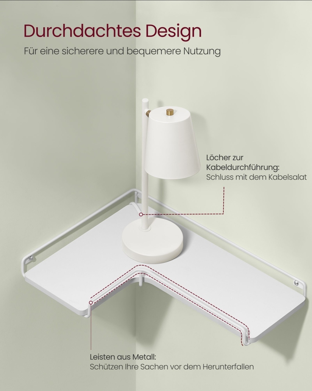 Set 2 rafturi de colt Vasagle Albastru 40x29x4 cm - 3 | YEO