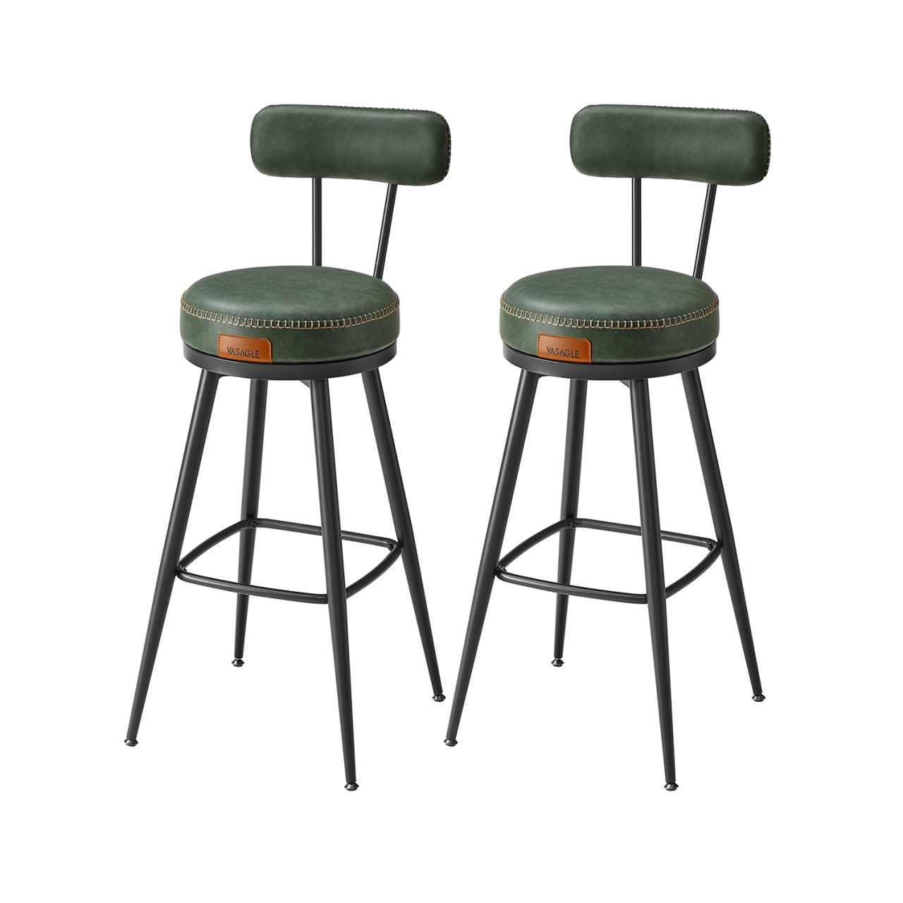 Set 2 scaune de bar Vasagle Verde 56x56x101.5 cm - 4 | YEO