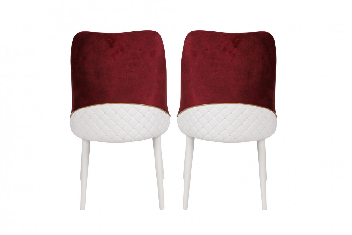 Set 2 scaune Model Nova, Bordeaux, 50x49x90 cm - 2 | YEO