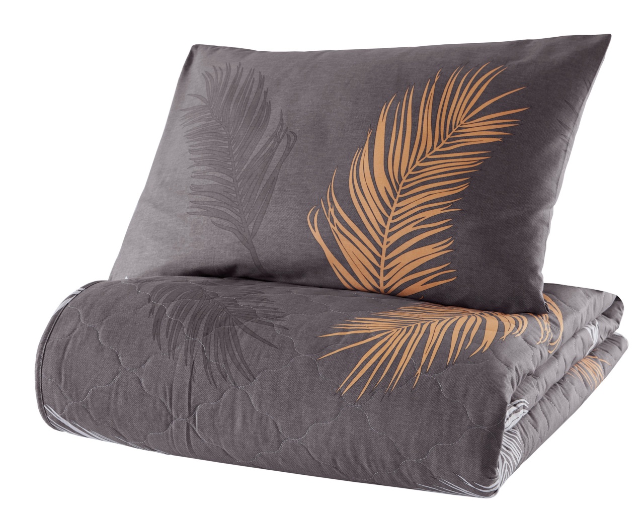 Set Cuvertura de pat 1 Persoana Model Olivia Gold, Grey - 1 | YEO