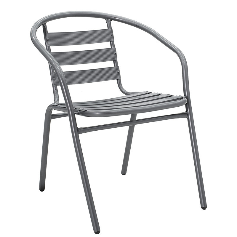 Set de gradina masa si scaune 5 bucati Ensure-Tade metal-sticla gri inchis 140x80x70cm - 3 | YEO