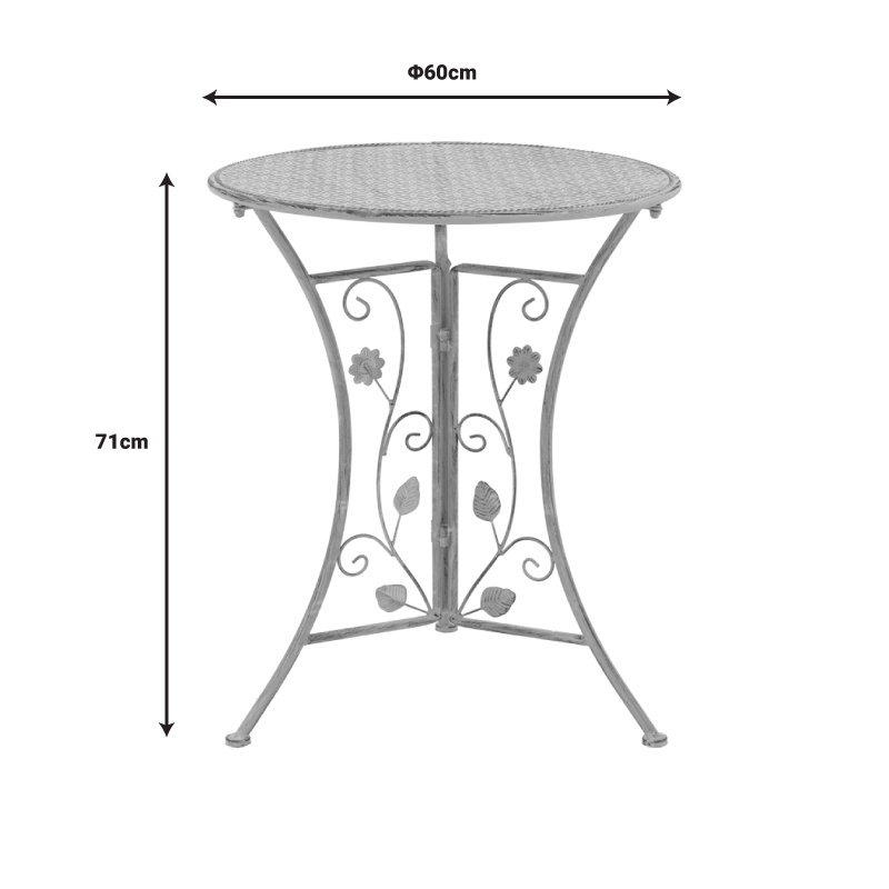 Set Masa si Scaune de Exterior, 3 Piese, Model Abriel, Gri antichizat,