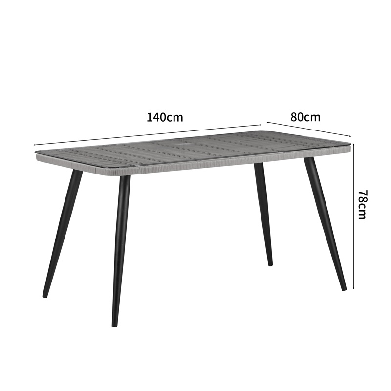 Set masă și scaune de exterior, 5 Piese, Model Naoki, Natural/Negru, 140x80x78 cm