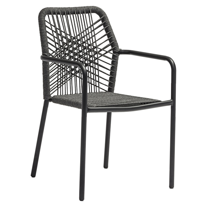 Set masă și scaune de exterior, 7 Piese, Model Kherson-Kliton, Antracit, 150x80x74 cm - 3 | YEO