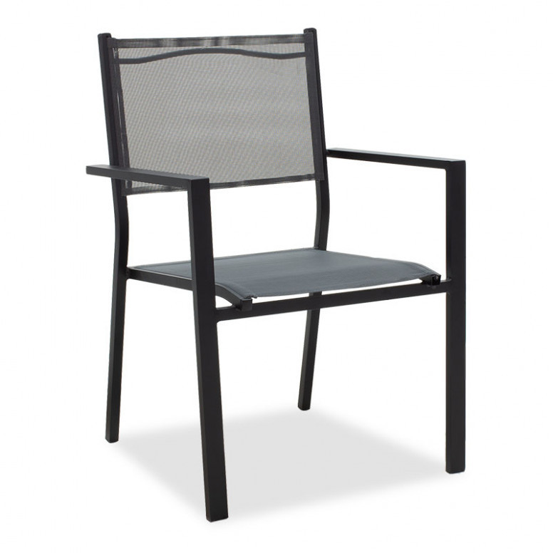 Set Masa si Scaune Gradina Nares-Moly 5 Piese Negru - Gri Inchis - 2 | YEO