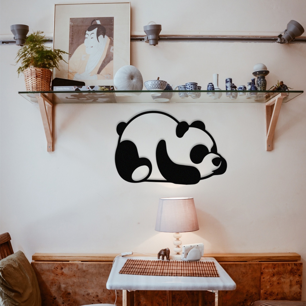 Tablou metalic Panda Negru 35x50 cm - 2 | YEO