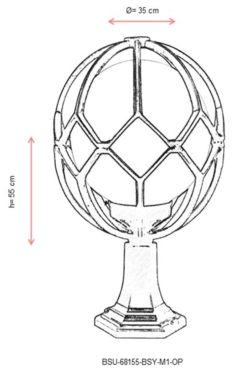 Aplica de perete exterior M1OP Alb 55x35 cm